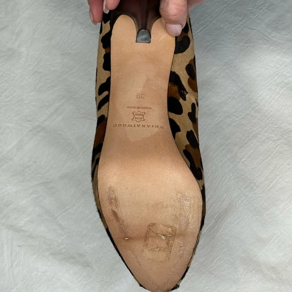 BRIAN ATWOOD 'MANIAC' LEOPARD PRINT CALF HAIR STILETTOS SIZE 39 SEXY AF DESIGNER - Picture 15 of 16